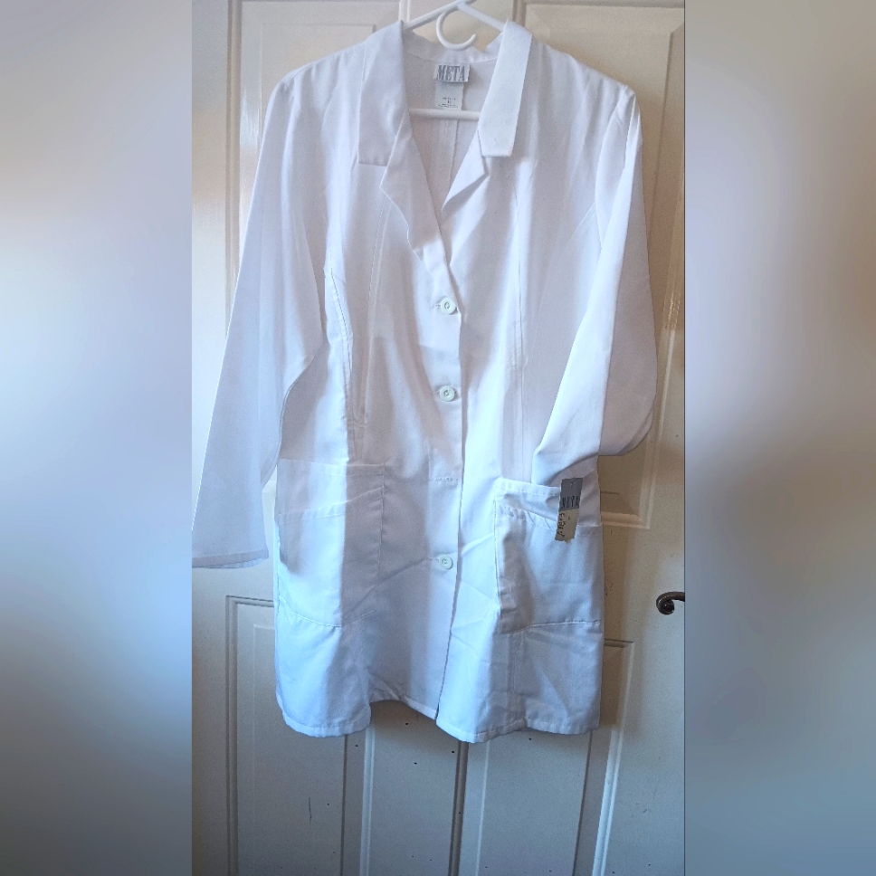 Meta Brand Womens Size 14 Lab Coat Nwt